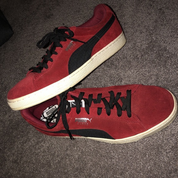 puma suede red shoes